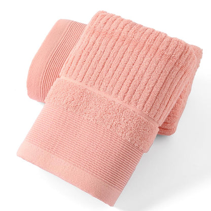 sense gnosis Ribbed Striped Pink Hand Towel Set of 2 Soft and Absorbent 100% Cotton Luxury Bathroom Hand Towel Decorative 13 x 29 Inch