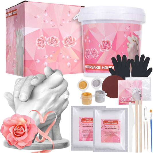 Hands Casting Kit, Holding Hand Mold Kit for Adults & Kids, Romantic Anniversary Wedding Birthday Valentine's Day Gifts for Her or Him, Personalised