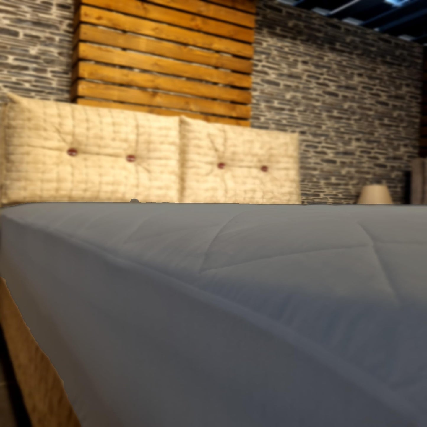 Cotton Mattress Protector, Waterproof, Quilted with Anti-Allergic, Anti Dust Mite, Soft and Quiet, Breathable (Grey, 140 x 200 cm)