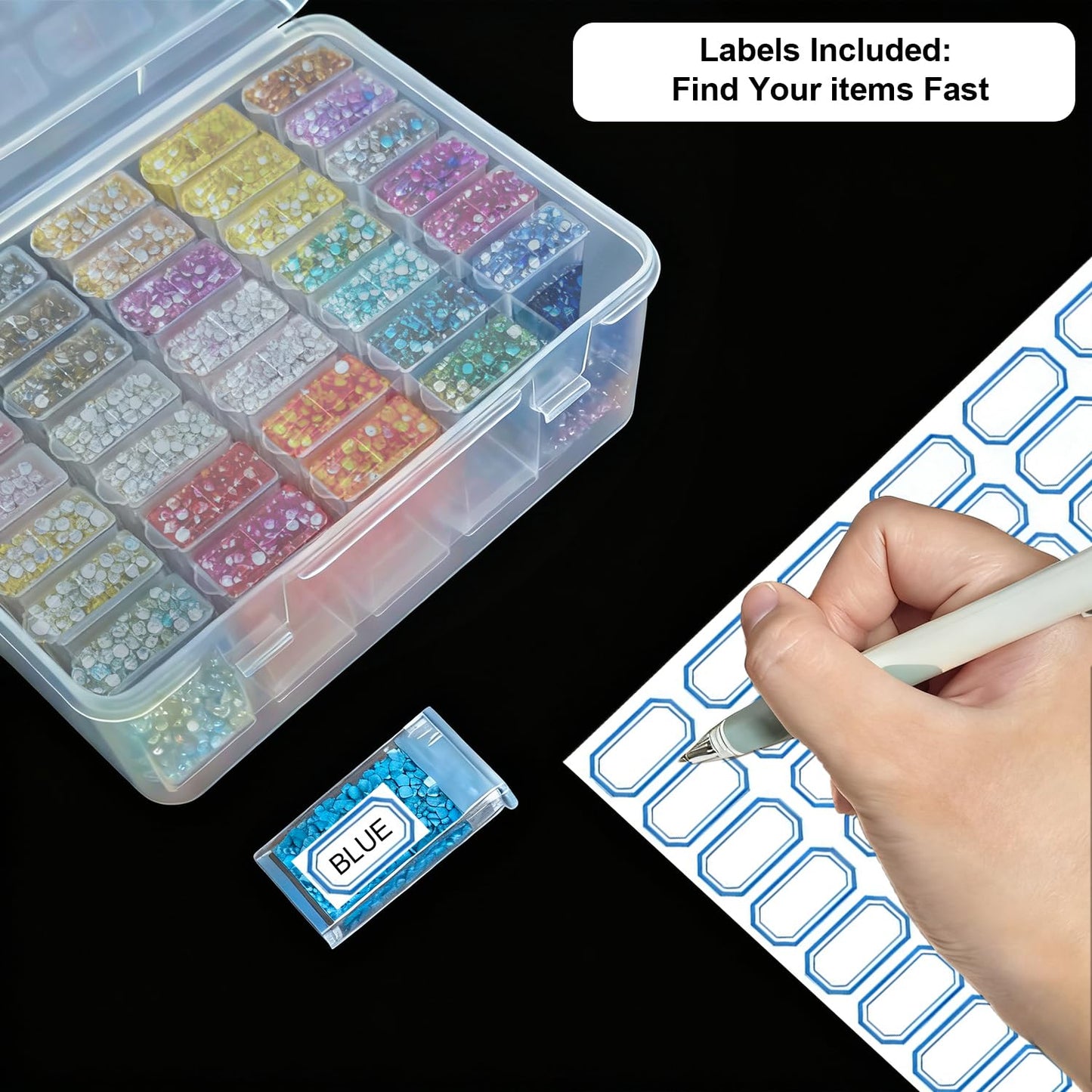 Qualsen Diamond Art Accessories Storage Boxes, 35 Grids, 1 Pack