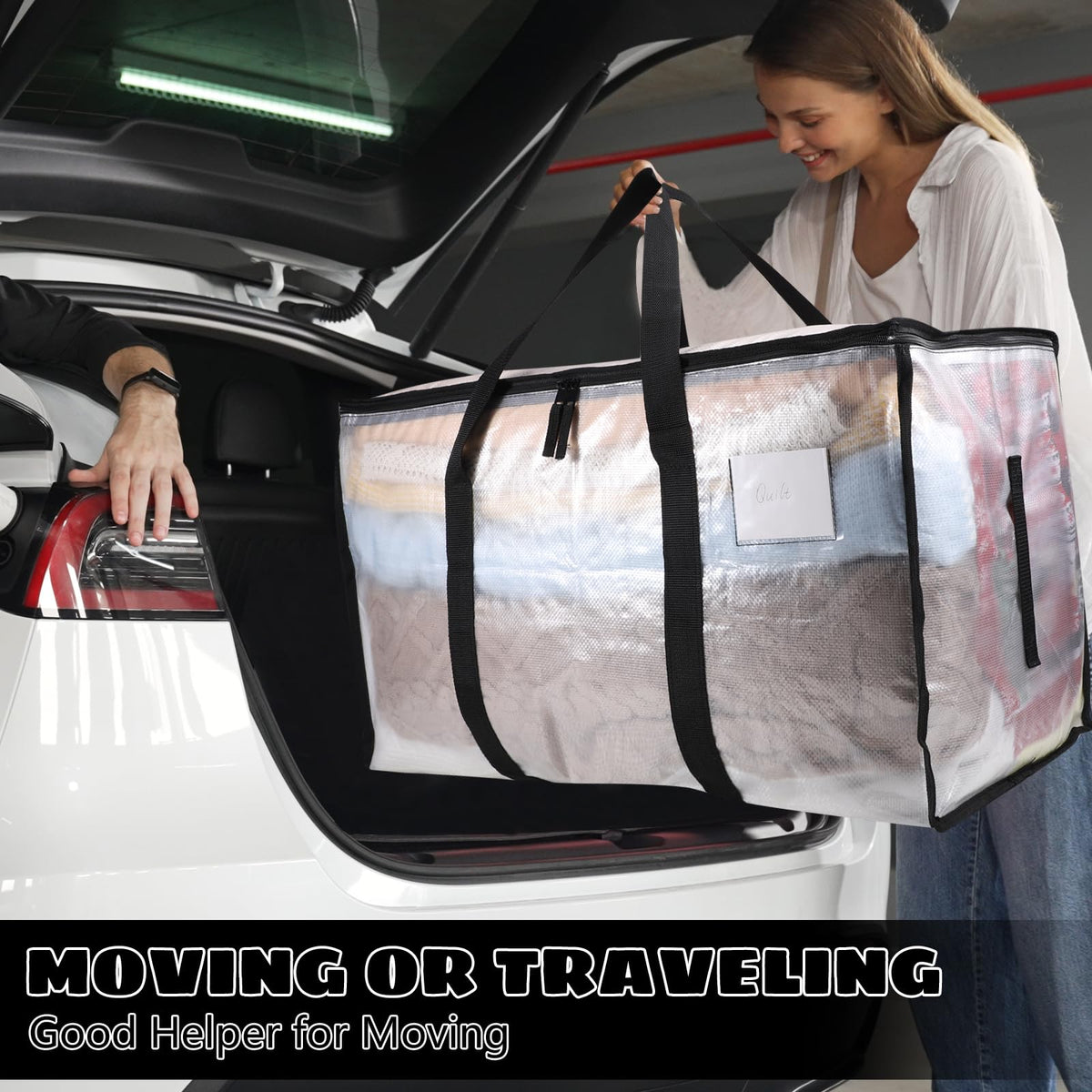 Dntorx 4 Pack 90L Moving Bags Heavy Duty Storage Bag Dorm Moving Essential