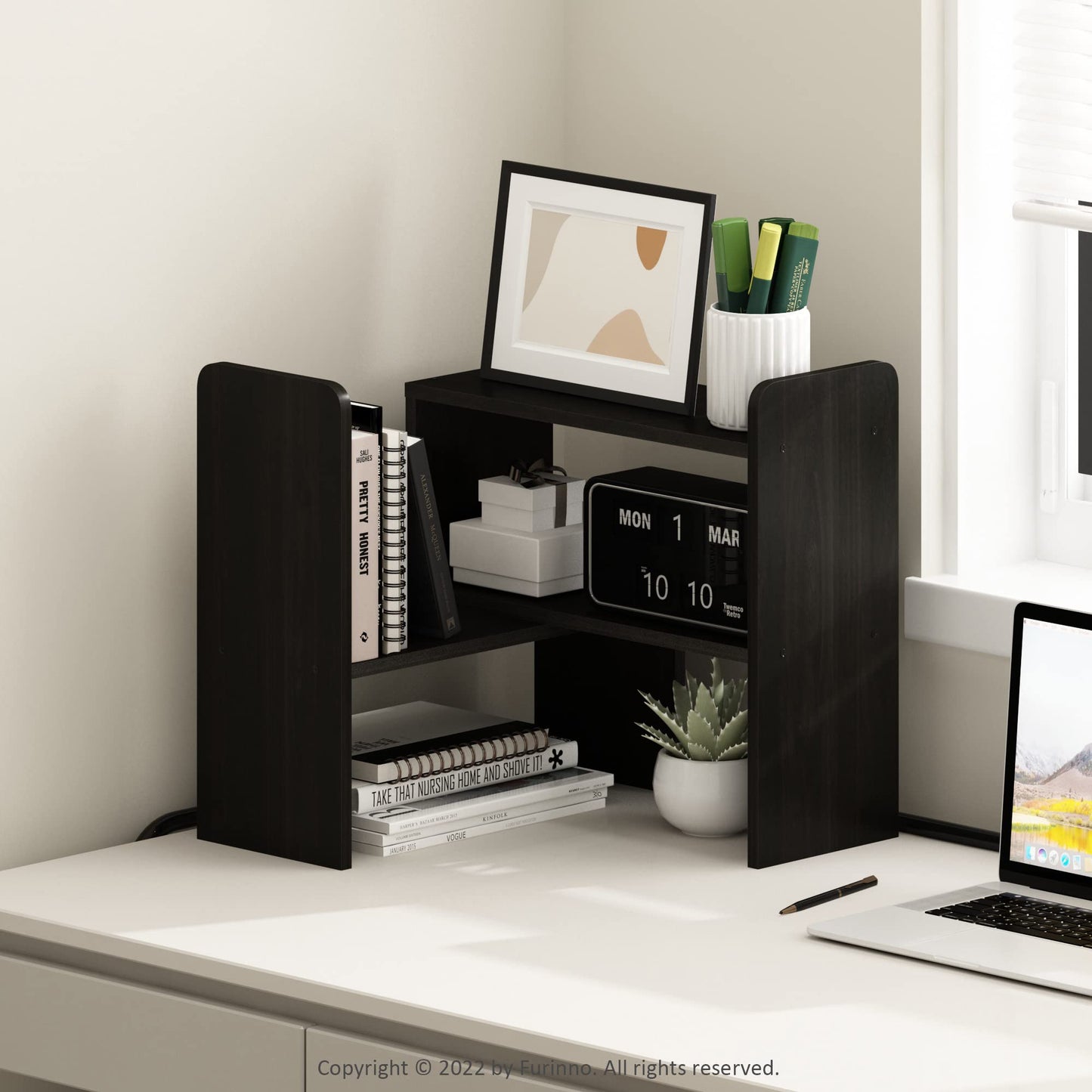 Furinno Classic Desk Top Organizer Bookshelf, Espresso