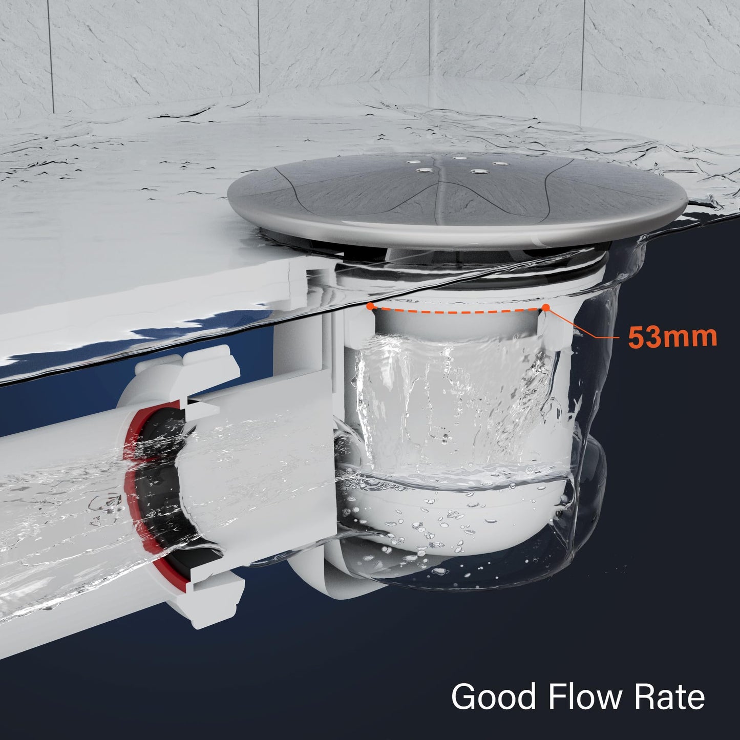 HNNHOME Shower Drain Cover Replacement, Chrome Shower Trap Cover, Removable Top Fitting Cap Parts, 90mm/115mm Shower Plughole Cover