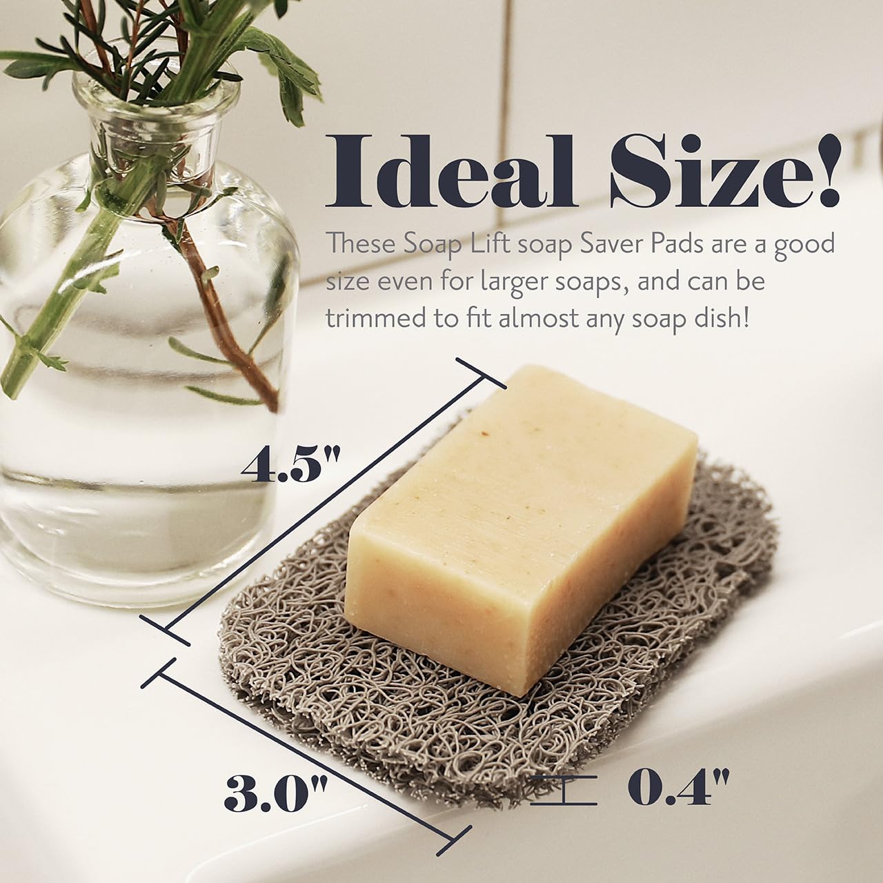 myHomeBody Soap Saver, Soap Lifting Pads for Soap Dish, Multi-Directional Weave, Efficient Draining Soap Bar Holder for Shower, 6 Piece Set – 3 Beige