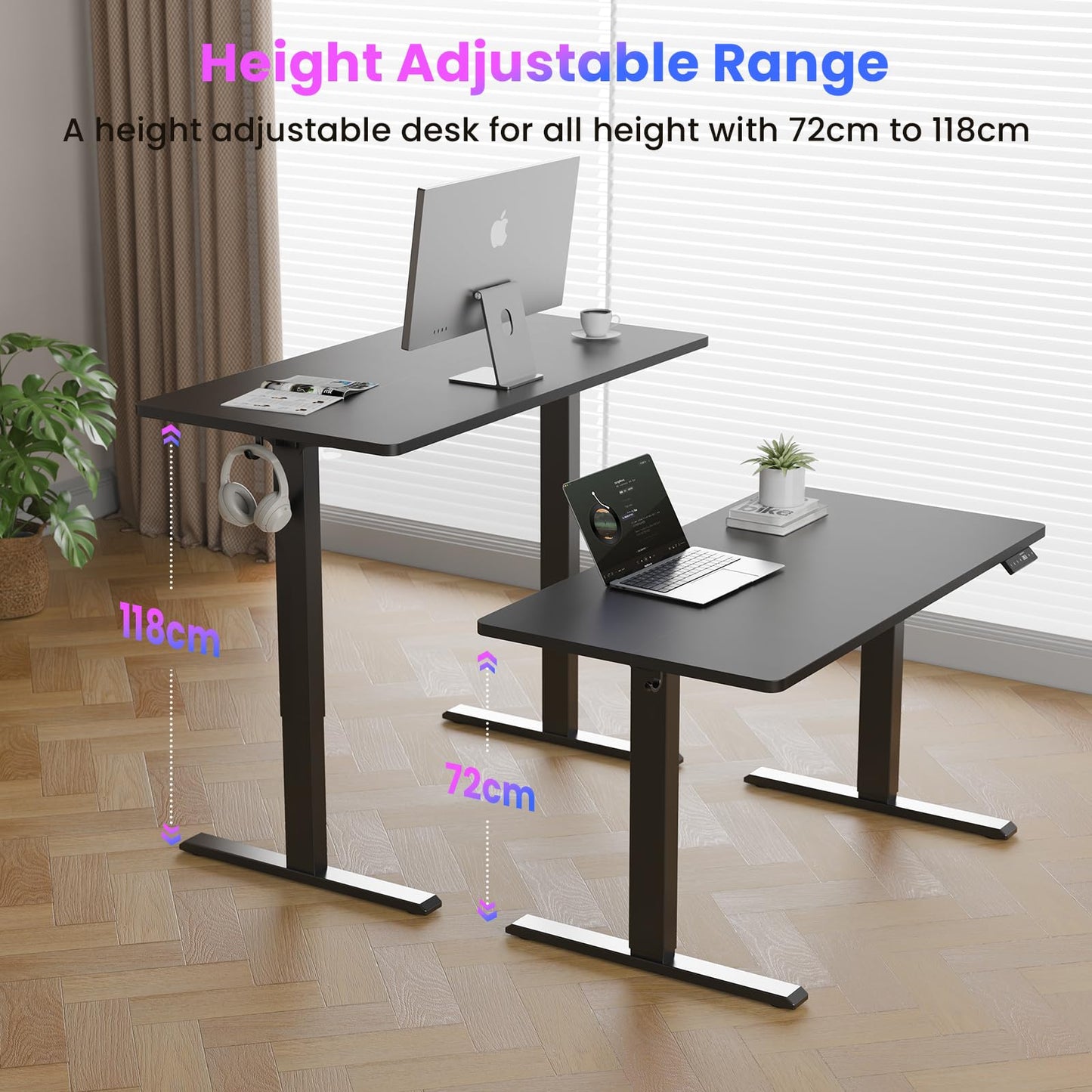 WALKINGDESK Electric Standing Desk, 100 x 60 cm, Black