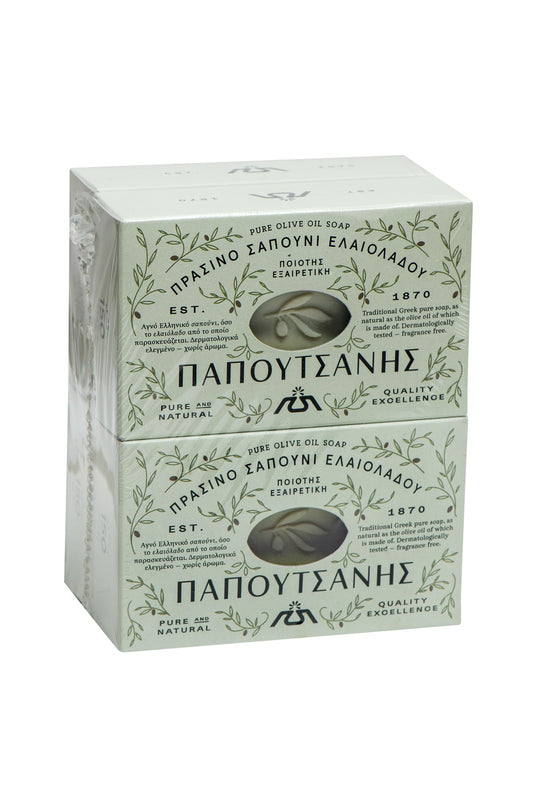 Papoutsanis Pure Greek Olive Oil Soap 6 PACK of 8.8 Oz (250g) Bars by Papoutsanis