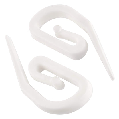 White Plastic Curtain Hooks for Pencil Pleat, Track & Window - 100 Pack