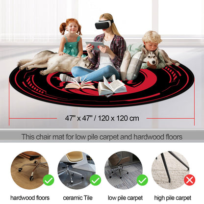 Raoot Office Chair Mat for Carpeted and Hardwood Floor Gaming Chair Mat 120 cm Round Floor Mats for Gaming Room Home Office