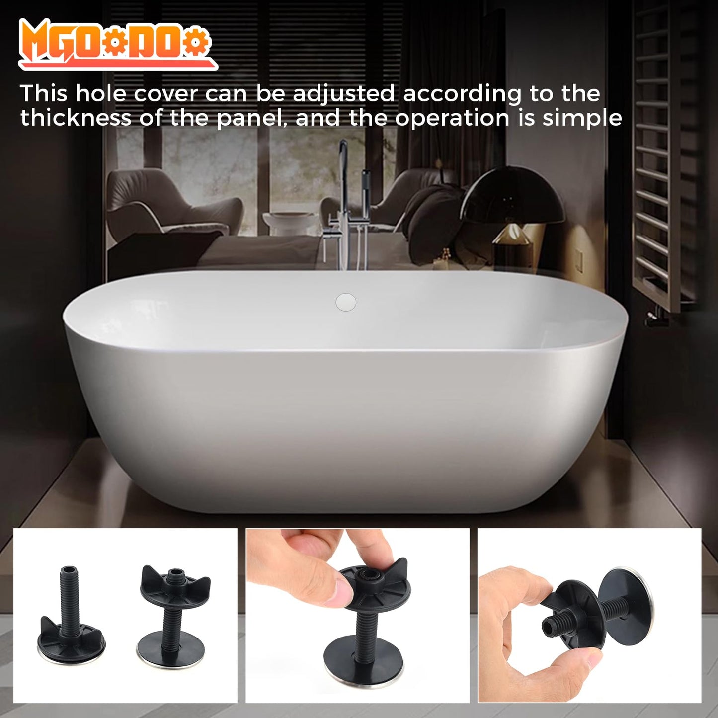 Mgoodoo 2Pcs Sink Hole Cover,Stainless Steel for Basin Bathtub 15-40mm Hole