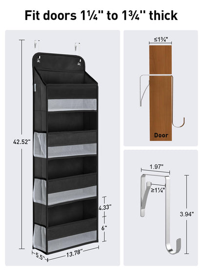 Yecaye Over the Door Organiser, 4-Tier, Black, 1 Pack