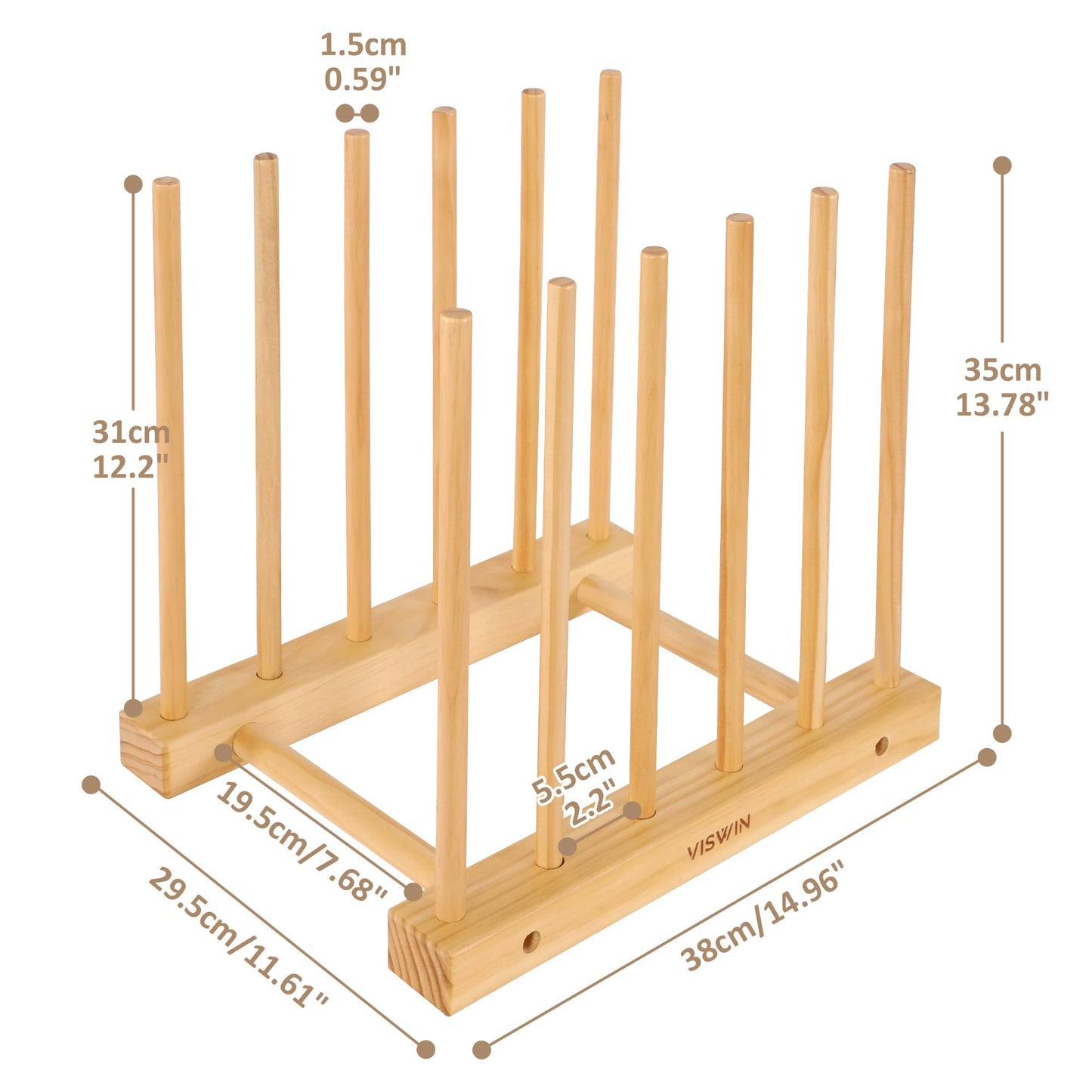 VISWIN Tabletop Art Storage Rack - Wooden Drying & Display Rack with Adjustable Slots for Organizing Canvas, Prints, Artwork, Panels, and Posters