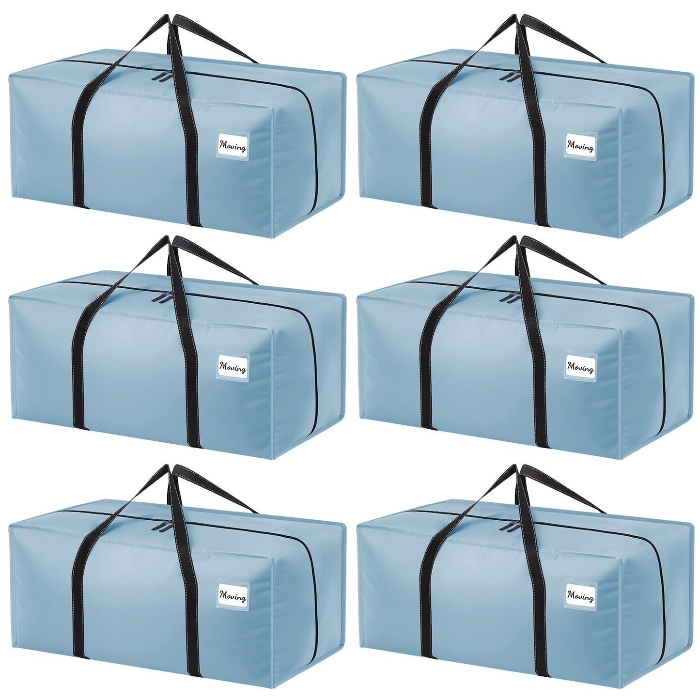 Dntorx 6 Pack 120L Moving Bags and Storage Bag Dorm Moving Essential, Blue