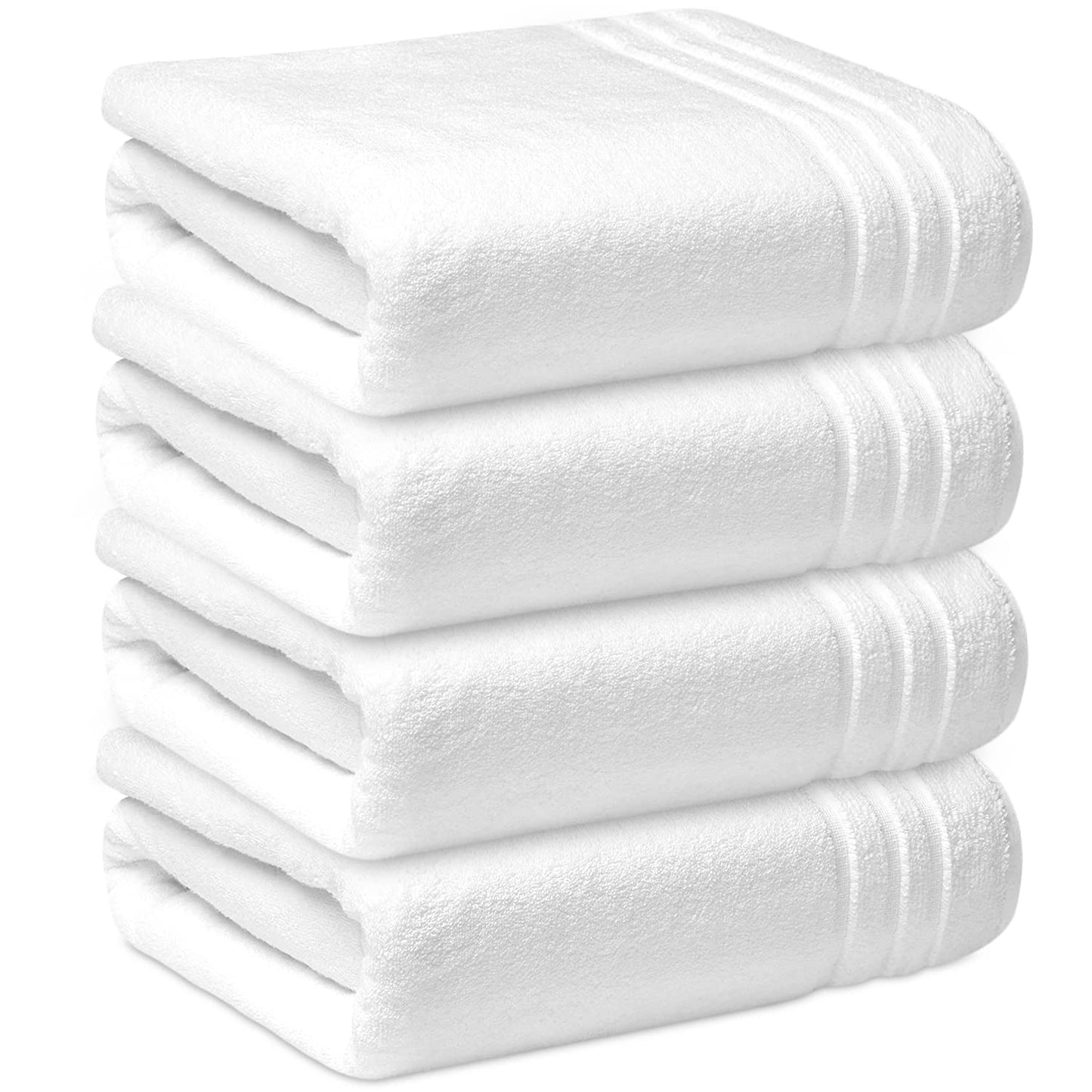 Towelogy? Premium Jumbo Bath Sheets 100x170cm | 100% Egyptian Cotton Super Absorbent Shower Bathroom Towels Commercial Grade Quality (Pearl White, 4)