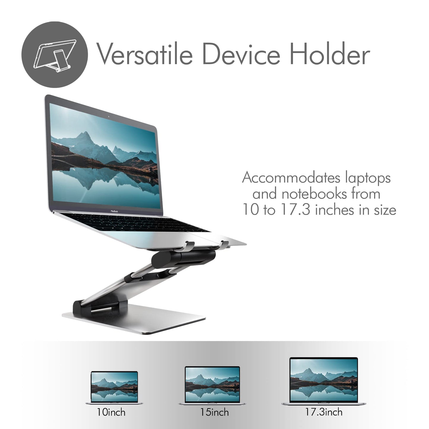 Desire2 Supreme Sit-Stand Laptop Stand | Adjustable Laptop Stand for Desk | Ergonomic Laptop Holder with Quick Release