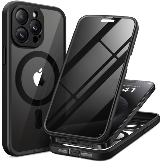 TIESZEN Magnetic for iPhone 15 Pro Max Case, Compatible with MagSafe, Built-in Privacy Screen Protector and Camera Protection, Anti Spy Full Body