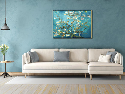 Wieco Art Large Gold Framed Canvas Prints of Almond Blossom by Vincent Van Gogh Paintings Reproduction Post-Impressionism Artwork for Living Room Home