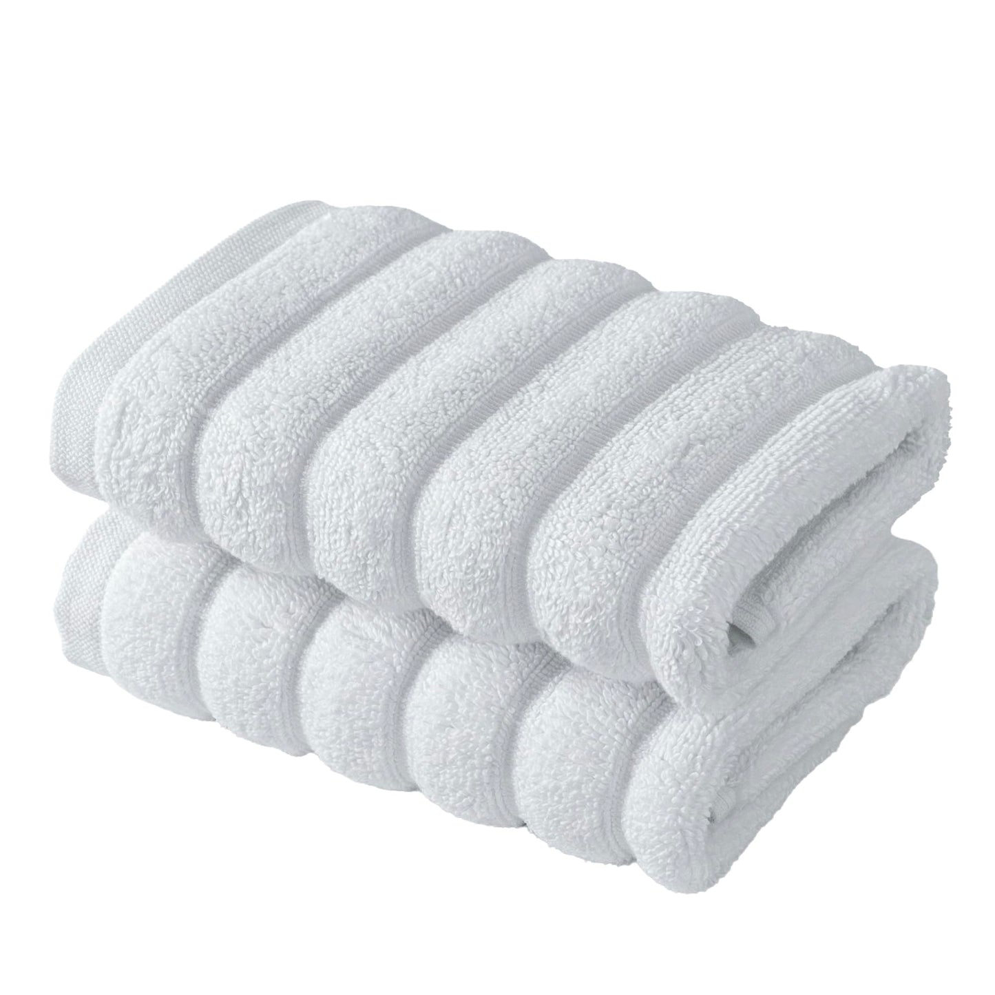 BERIBO Cloud Turkish Towel Set 100% Cotton 620gsm (Alpine White, 2 Face Flannels)