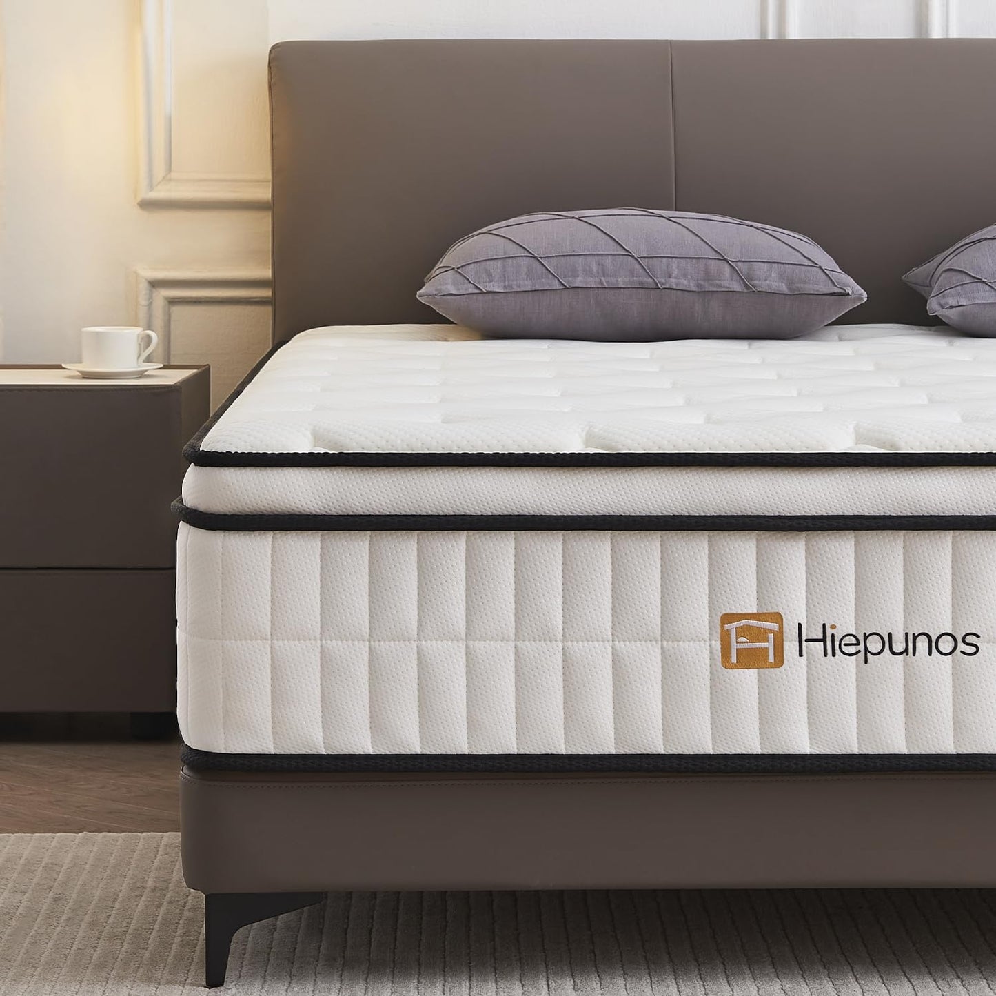 Hiepunos 3FT Single Mattress, 10.2 INCH Single Memory Foam Mattress, 9-Zone Pocket Sprung Medium Firm