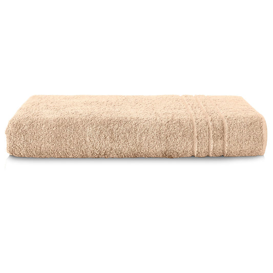 Komfortec Bath Towel 100 x 200 cm 100% Cotton Sauna Towel XXL Soft Large Terry Cloth Quick Drying Beige