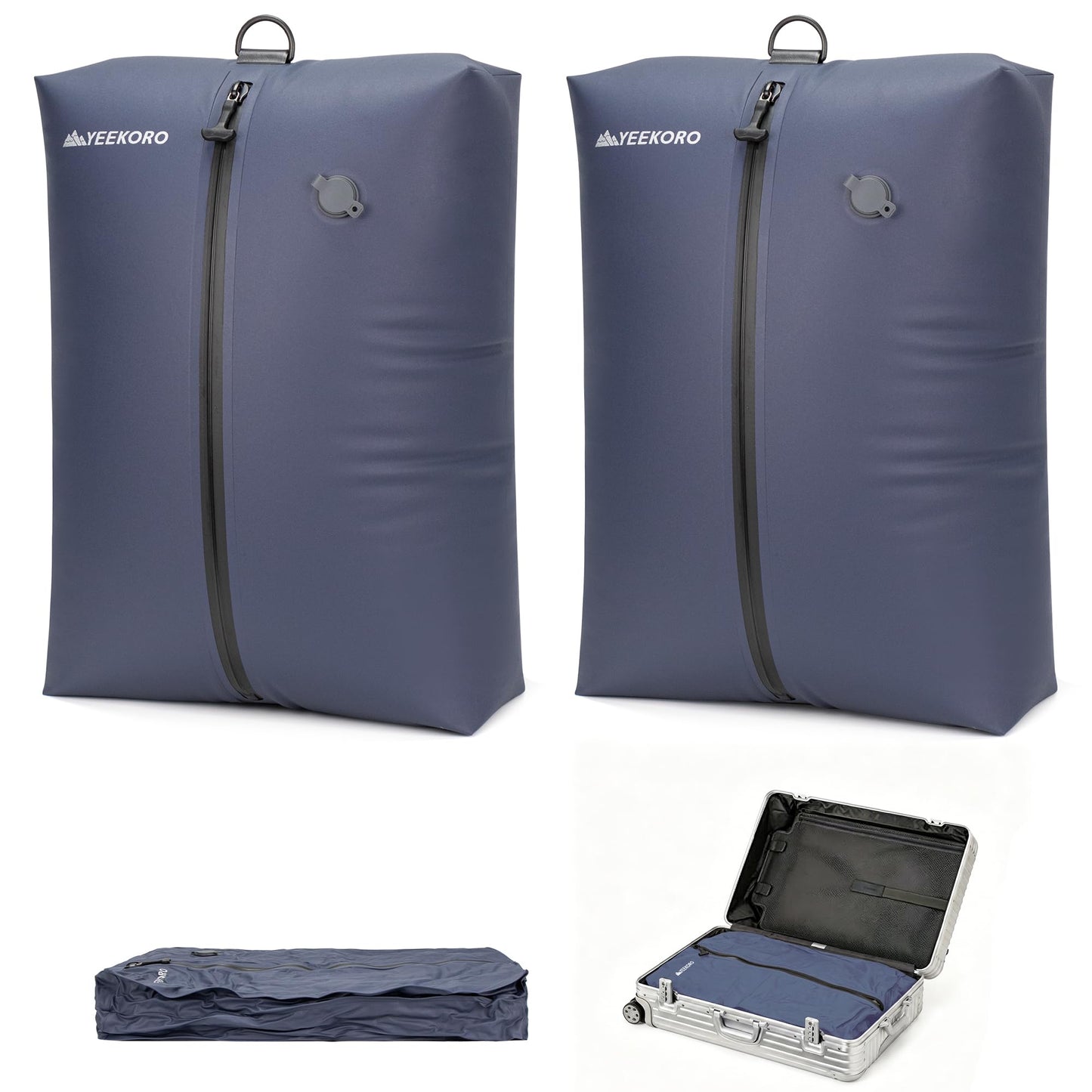 YEEKORO Vacuum Bag for Travel, Professional Vacuum Compression Bags, IPX8 Waterproof Reusable Anti Tear Space Saver Vacuum Storage Bags for Suitcase