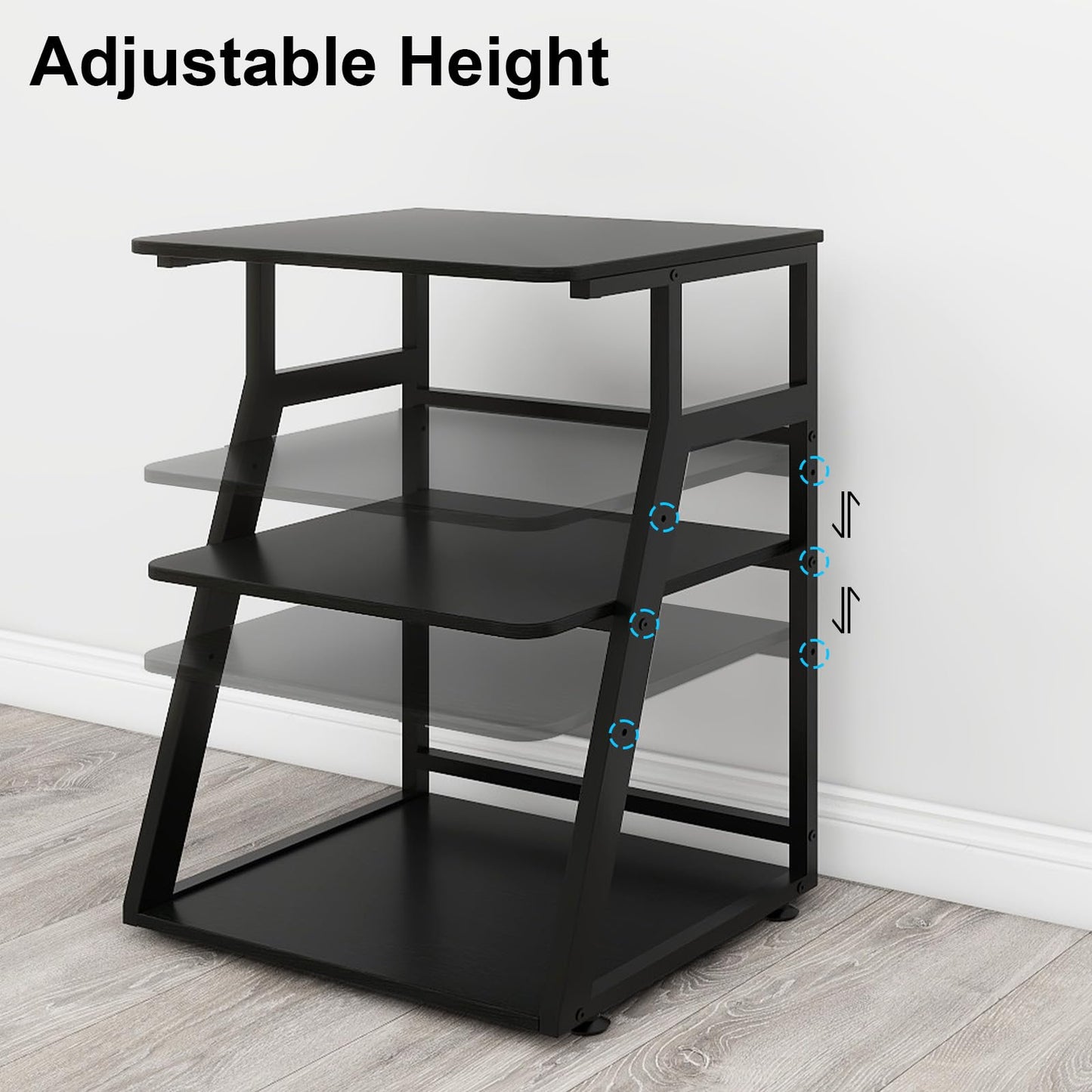 PUNCIA 60x50x75cm Printer Stand, 3 Tier Printer Table with Storage