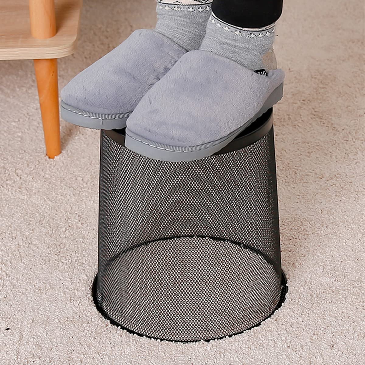 livexa 3 Pack Metal Mesh Waste Paper Bin 12 Litres Lightweight Mesh Wastebasket Waste Bin Black Metal Rubbish Bin for Bedroom, Office, Bathroom