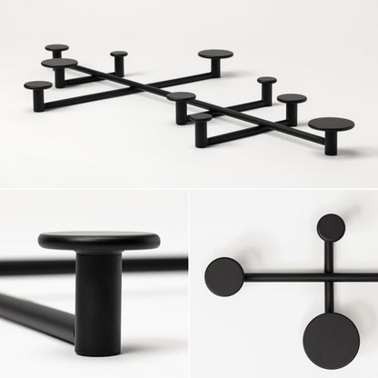 Kazai. 'Sval' Wall Wardrobe | Minimalist Coat Hook Design from Berlin | Modern Metal Wall-Mounted Coat Rack/Hooks | Black