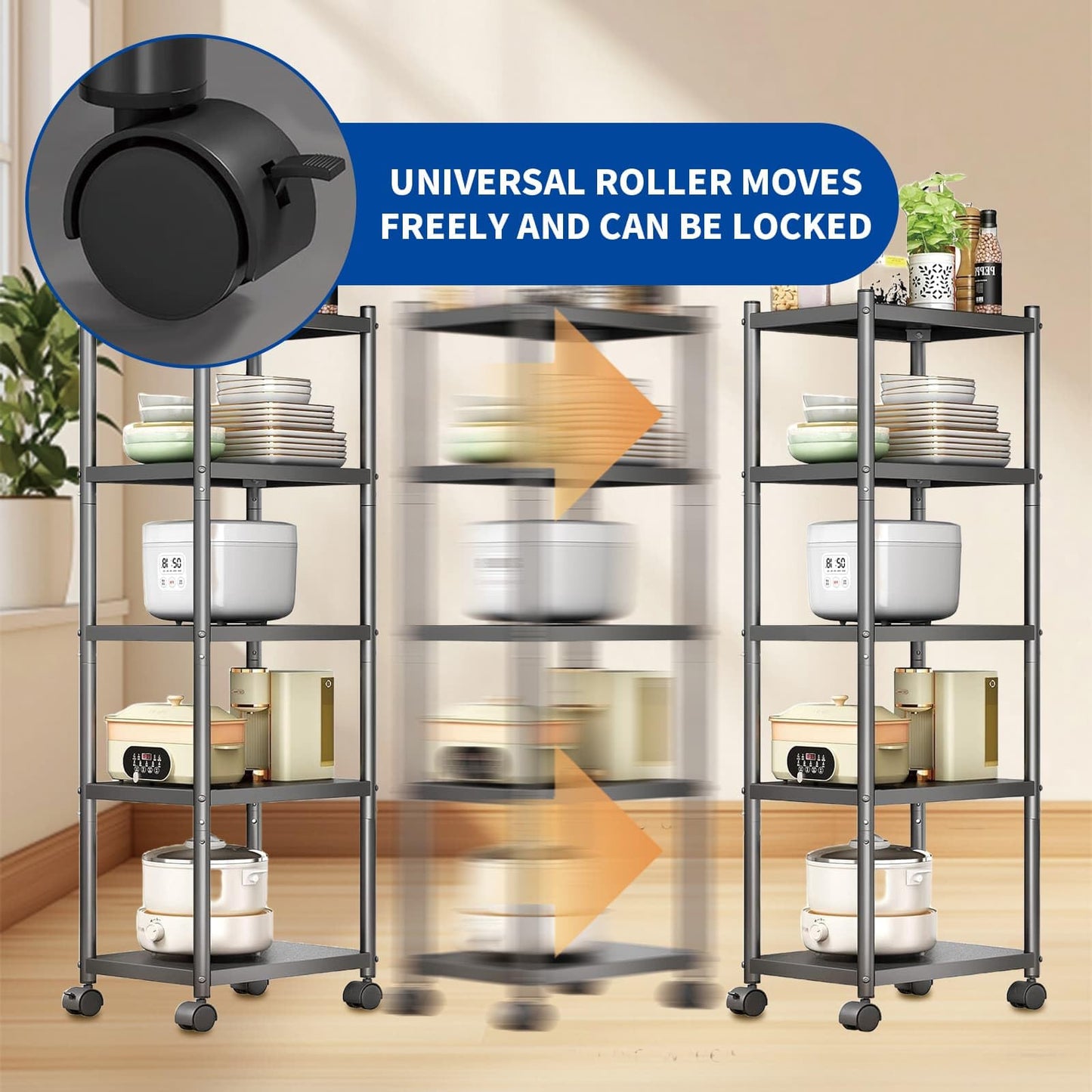 DYUEE Shelving Unit, 5 Tier Standing Heavy Duty Metal Shelving Unit Rack