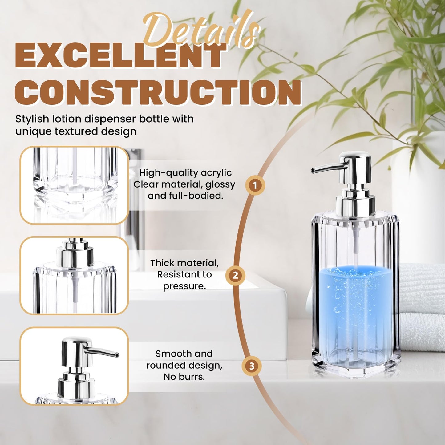 Diakey 200ml/6.8oz Acrylic Hand Soap Dispenser,1 Pack