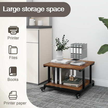 PUNCIA 2-Tier Laser Printer Stand with Storage Shelf for Home Office