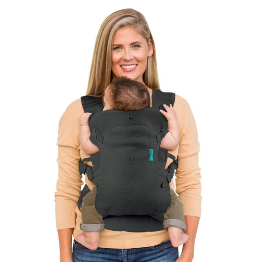 Infantino Flip 4-in-1 Light & Airy Convertible Baby Carrier - Breathable, Lumbar Support, Adjustable Waist Belt, Head Support, Ergonomic Seat, Plush
