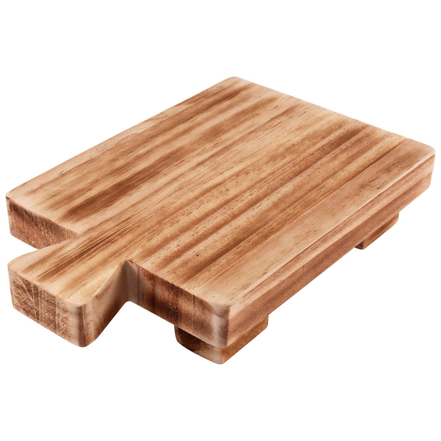 KJKVIVH Rectangle Wood Pedestal with Handle, Small, for Bathroom Wooden Soap Tray Base