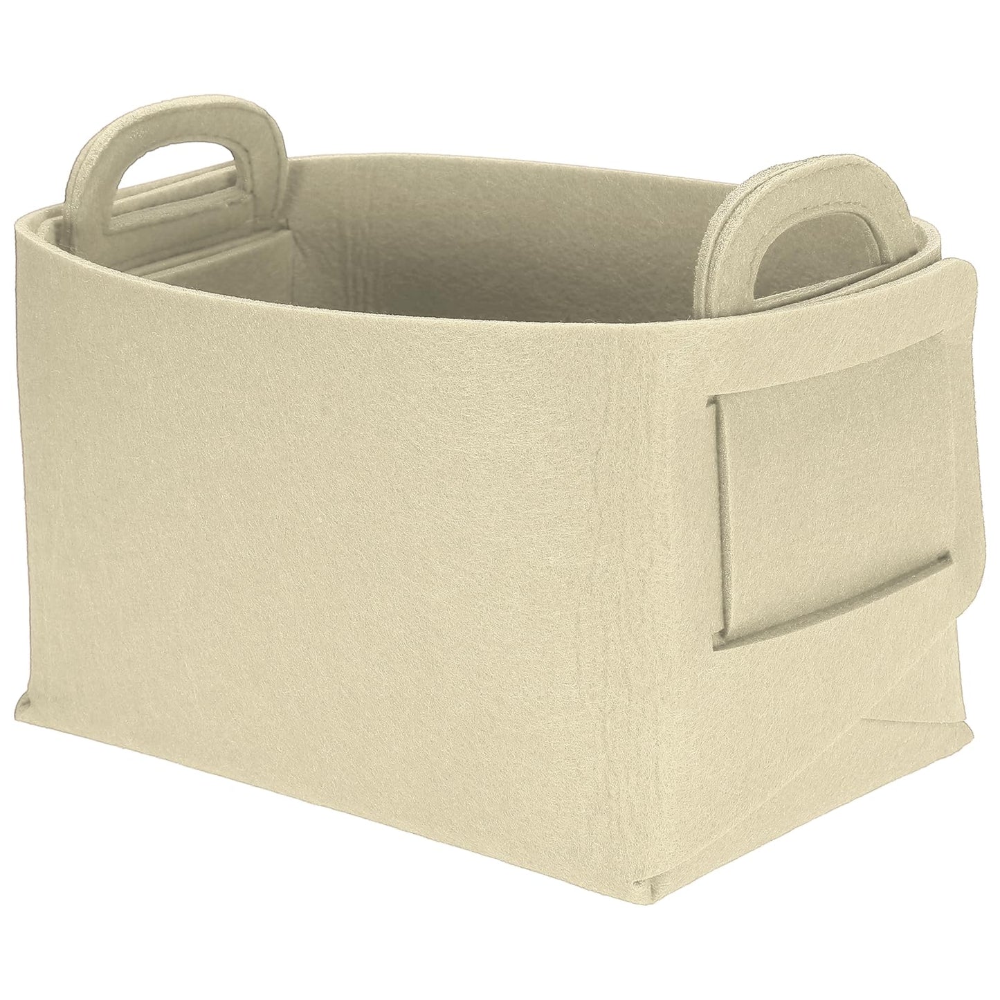 sourcing map Felt Storage Bin, 18 x 13 x 11cm Foldable Organizer Basket with Handles
