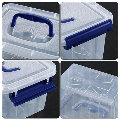 Minekkyes 3L Storage Boxes with Lids Set of 6, Plastic Clear Stackable Storage Box, Multipurpose Storage Tubs For Home, Office