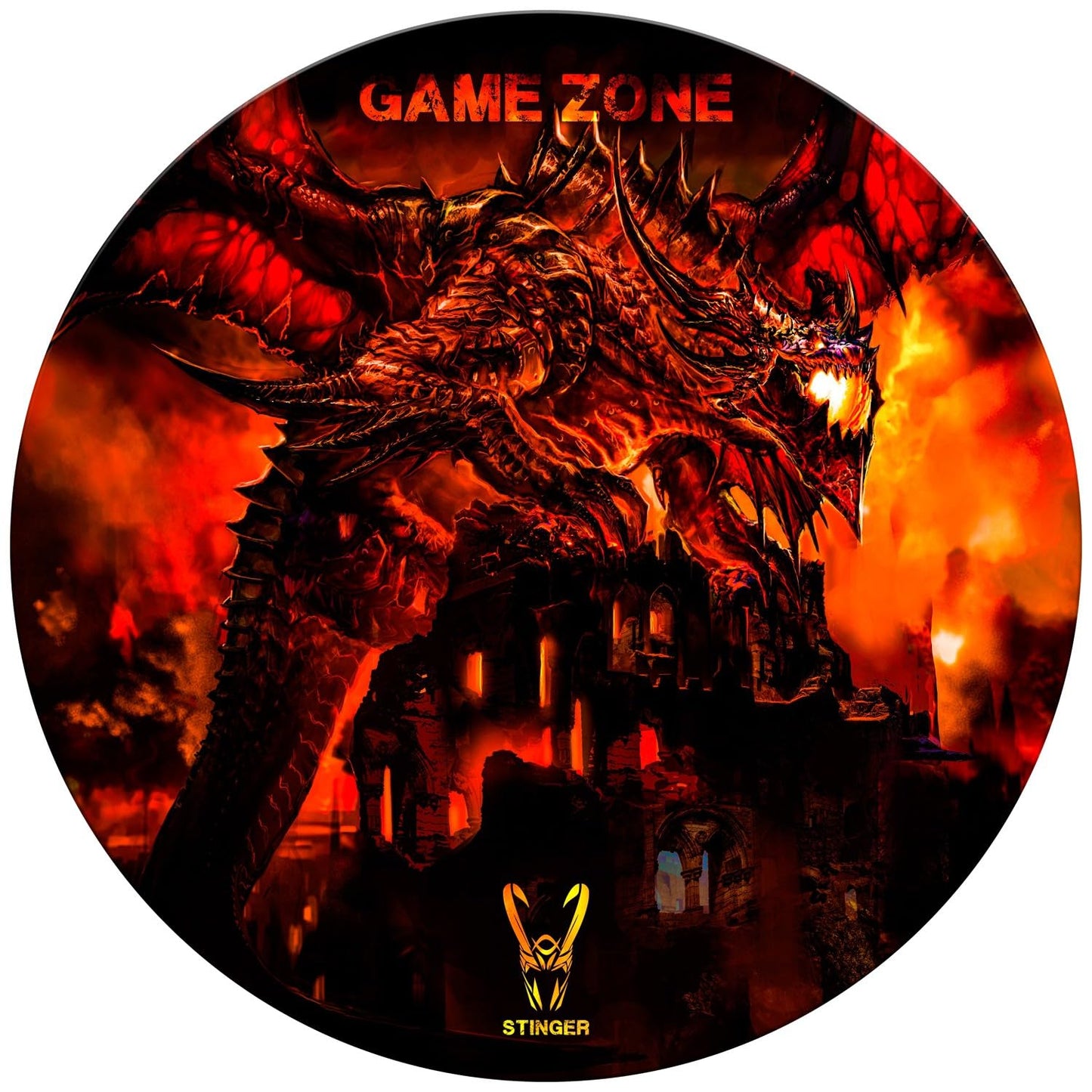 Woxter Stinger Floorpad Red Gaming Floor Mat, Floor Protector Mat, Waterproof, Washable, 100% Microfiber, Diameter 120cm, Red