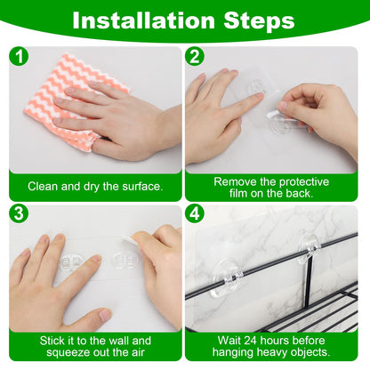 Shower Caddy Adhesive Replacement 12 Pcs Shower Adhesive Hooks Transparent