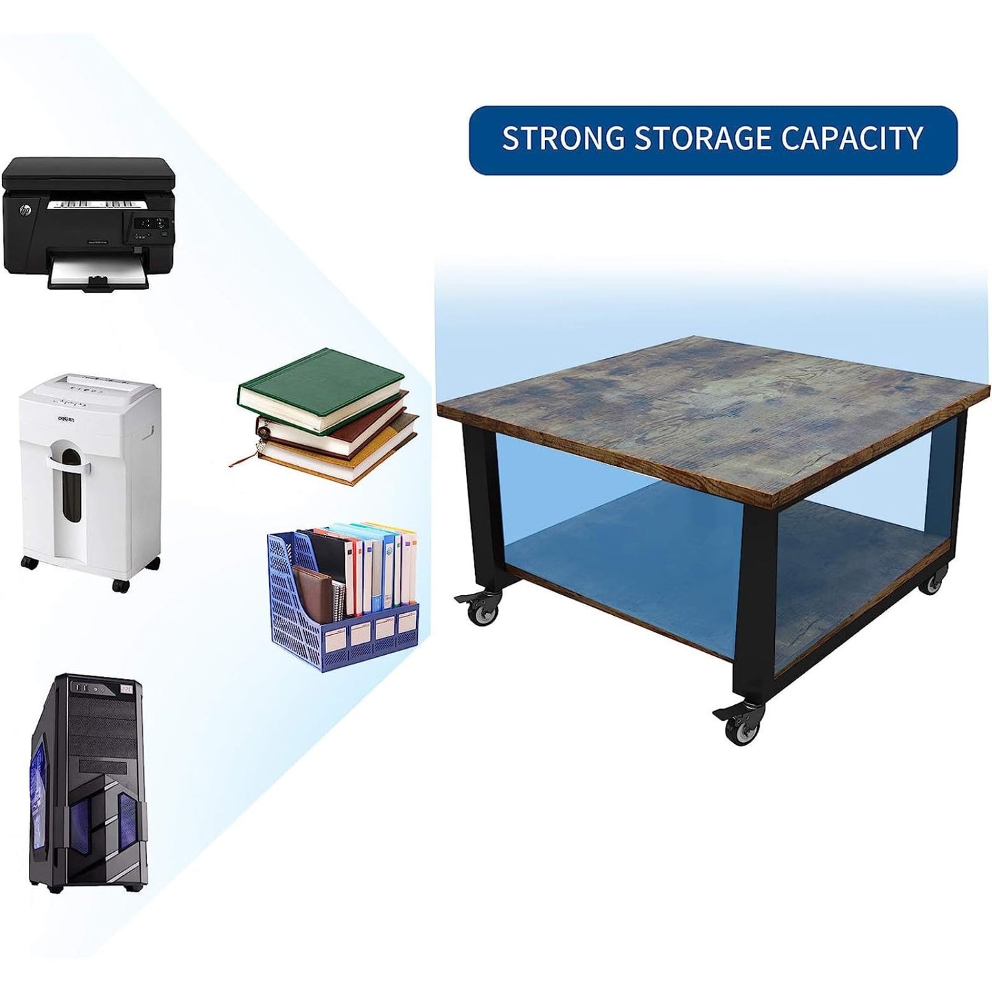 PUNCIA 2-Tier Movable Laser Printer Copier Stand Cart for Home Office