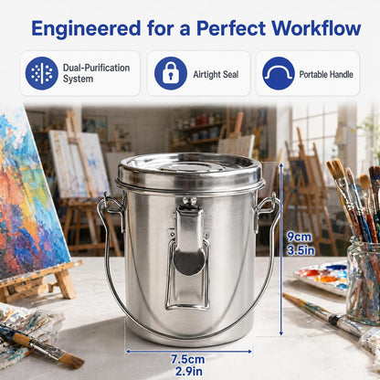 FTISSLY Paint Brush Washer Brush Cleaner Stainless Steel Washing Bucket