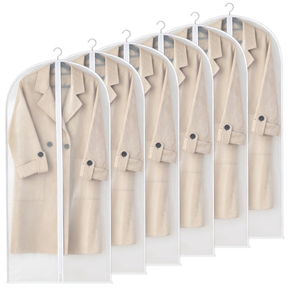 Ipow 6 Pack Garment Bags 60x120cm, 47in PEVA Translucent Suit Covers