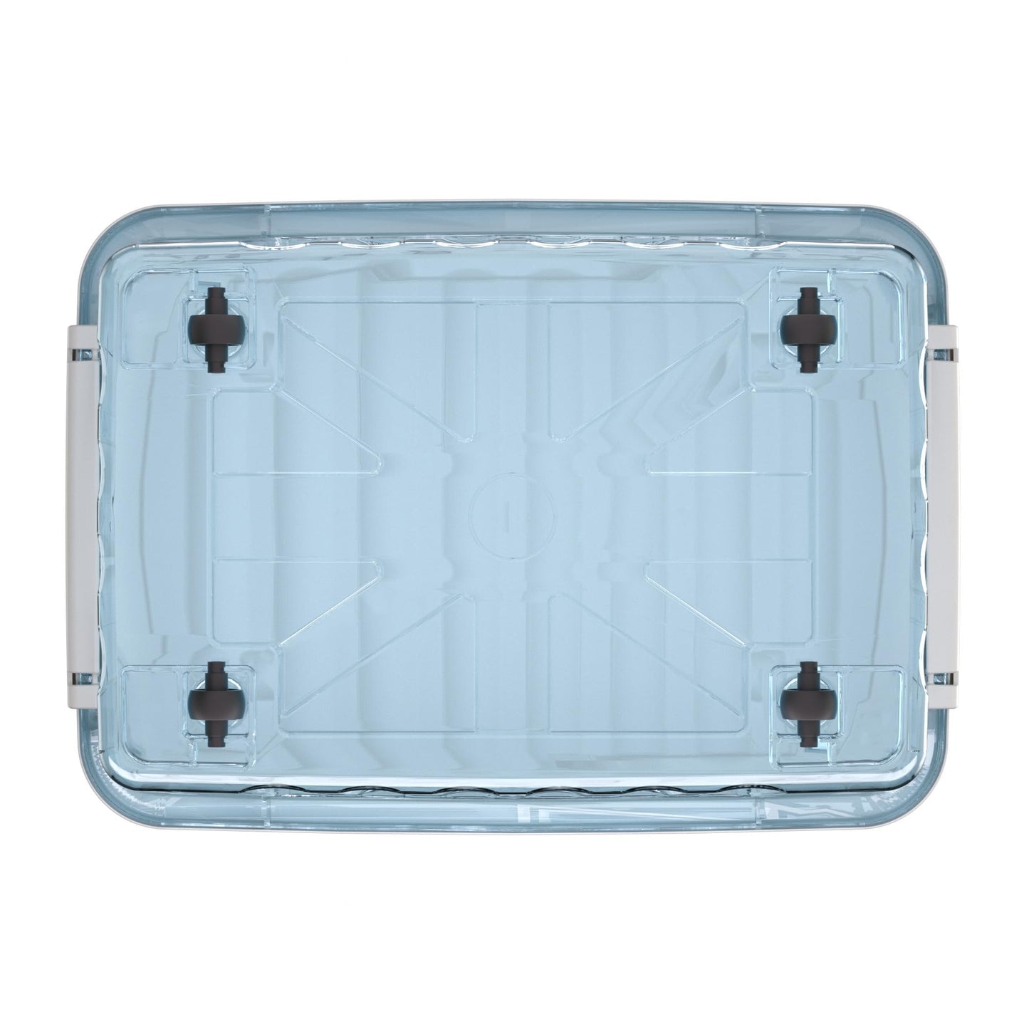 Cetomo 55L*4 Plastic Storage Boxes with Wheels, Lidded Storage Box with Secure Side Latches, PP Nestable and Stackable Clear Organizer for Home