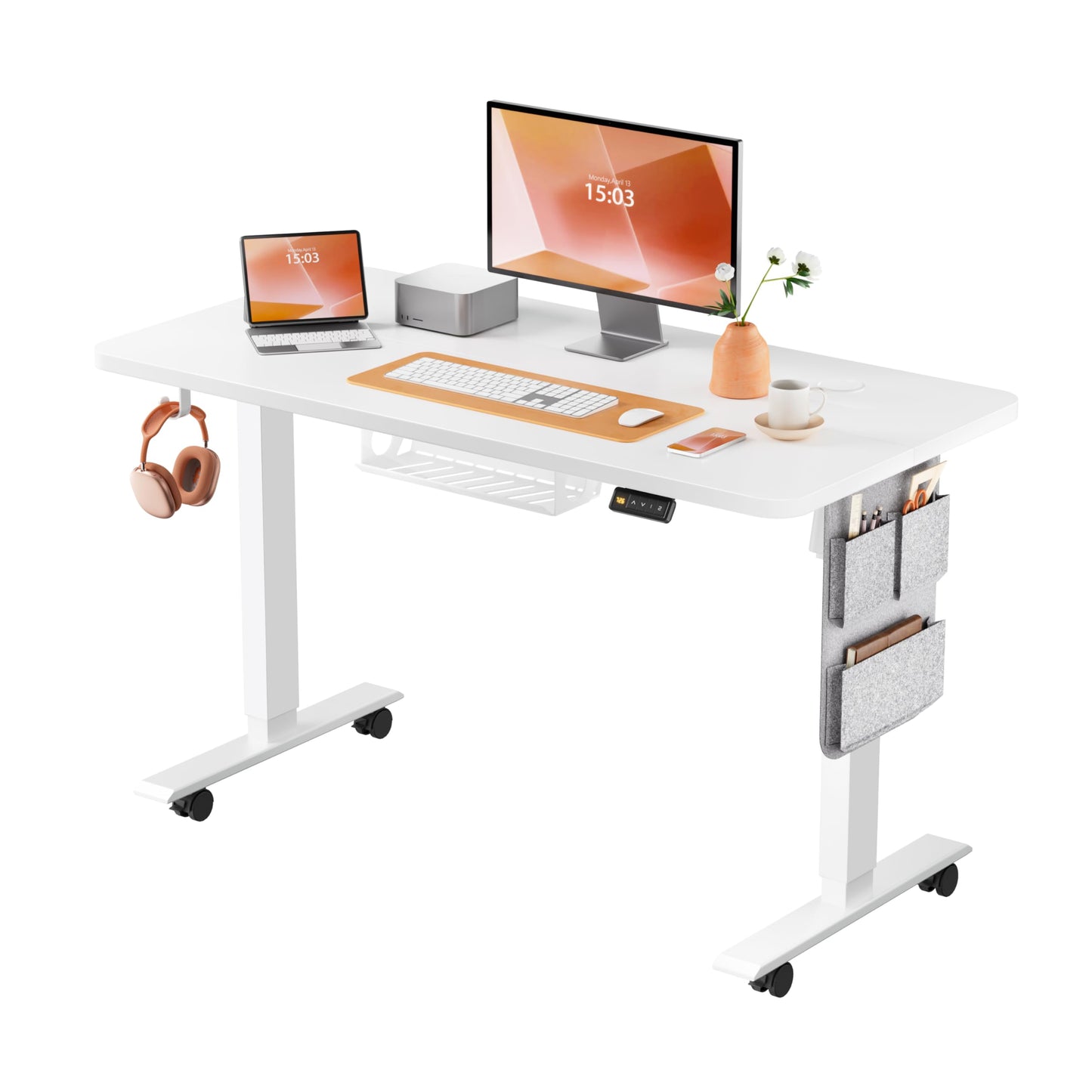 MAIDeSITe Electric Height Adjustable Standing Desk, 120x60cm Sit Stand Desk