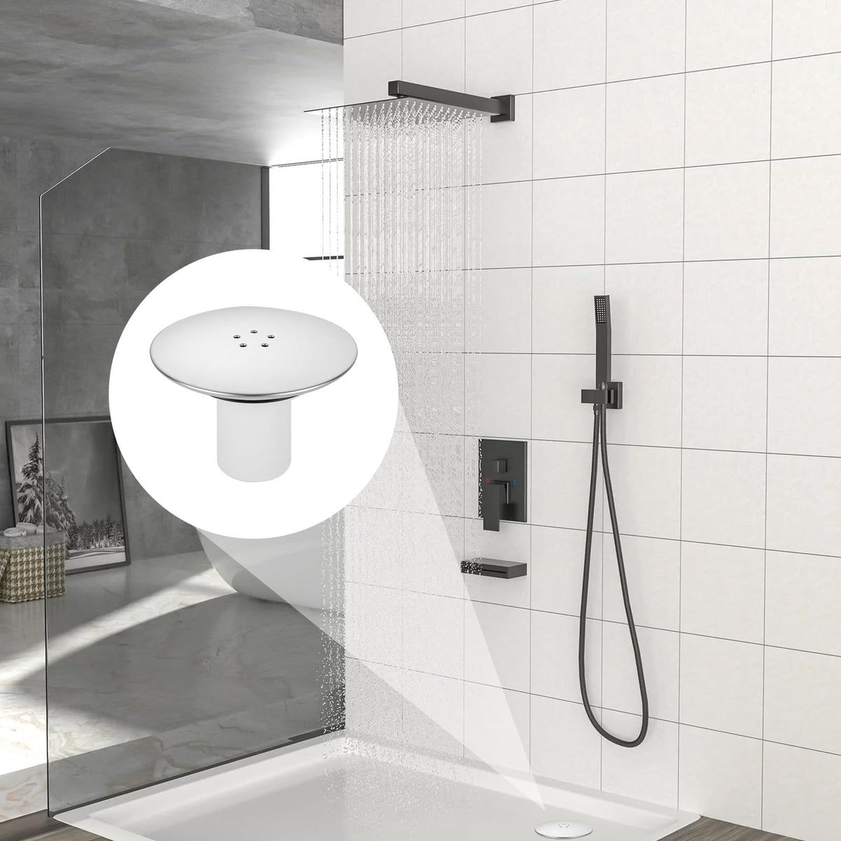 ASelected 2 Pack Shower Drain Cover Replacement, Chrome Shower Trap Cover, 90 Mm or 115 Mm Shower Plughole Cover Removable Top Shower Waste Trap