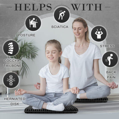 Gel Seat Cushion, Double Thick Breathable Seat Cushion Cool Gel Cushion Honeycomb Design,Breathable Lumbar Cushion With Non-Slip,Pressure Pain relief