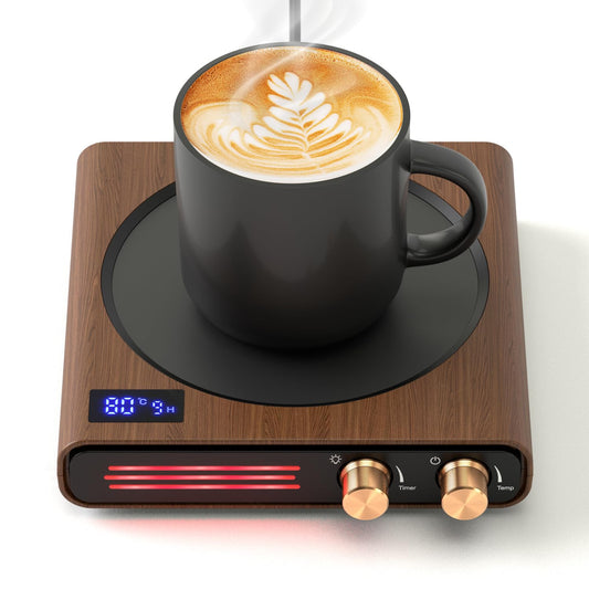 CEROBEAR Mug Warmer, 50W Electric Coffee Mug Warmer for Desk Office, Cup Warmer with 9 Tempreture Settings, 1-9H Timing, 4H Auto Shut Off, Smart