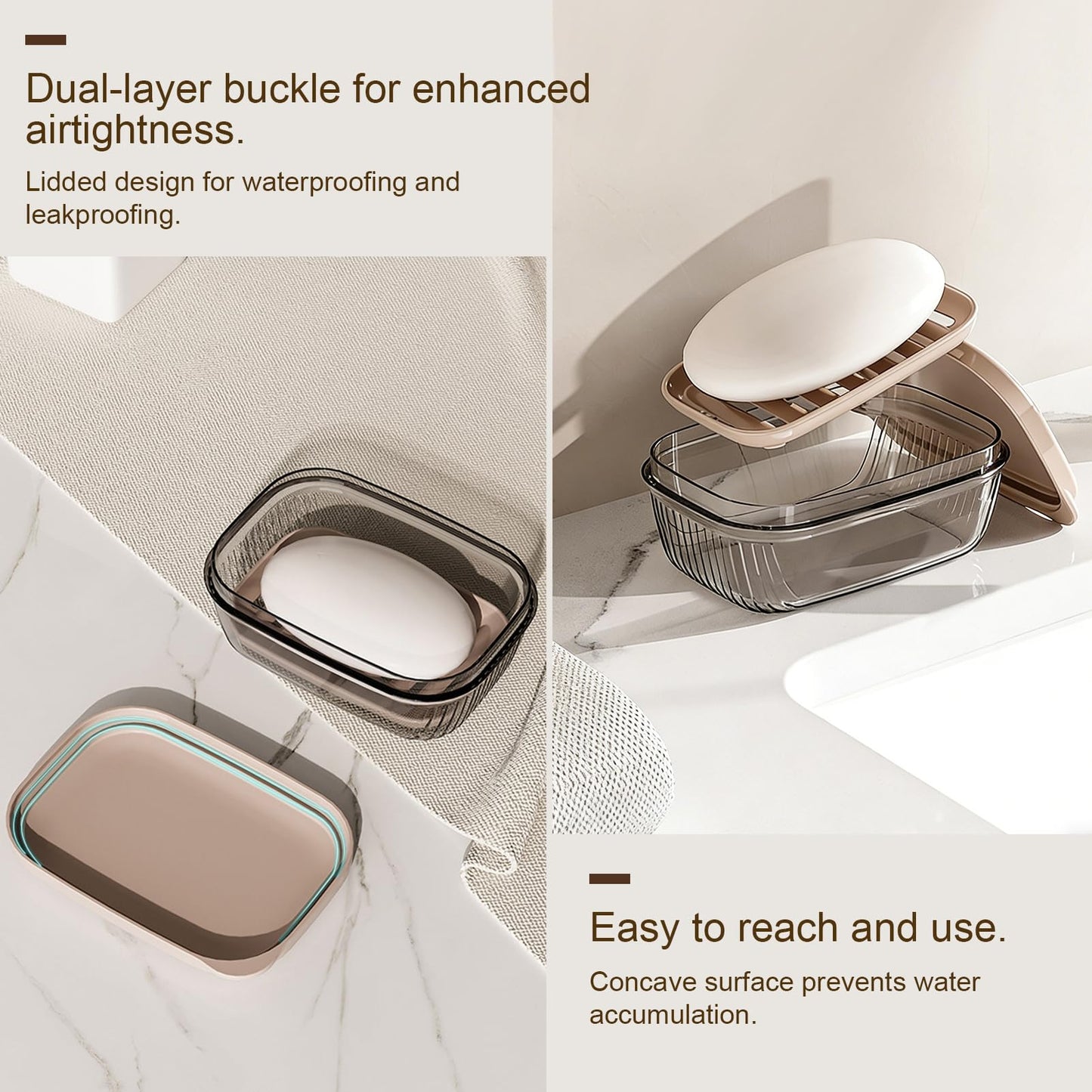 2Pcs Travel Soap Case, Portable Soap Holder with Lid, Waterproof and Moisture-Proof For Bathroom, Traveling, Camping, Outdoor, Gym,