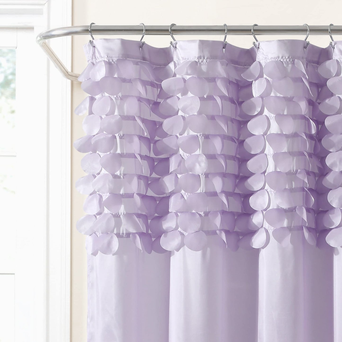 Lush Decor Curtain, Polyester, White, 72" W x 72" L (Pack of 1)