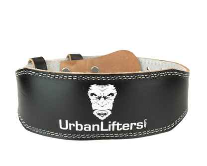 Urban Lifters Weight Lifting Belt. Leather Weight Belt 4" Thickness, thick brass buckles, Padded Back Support & adjustable holes. Gym Belt, Deadlift