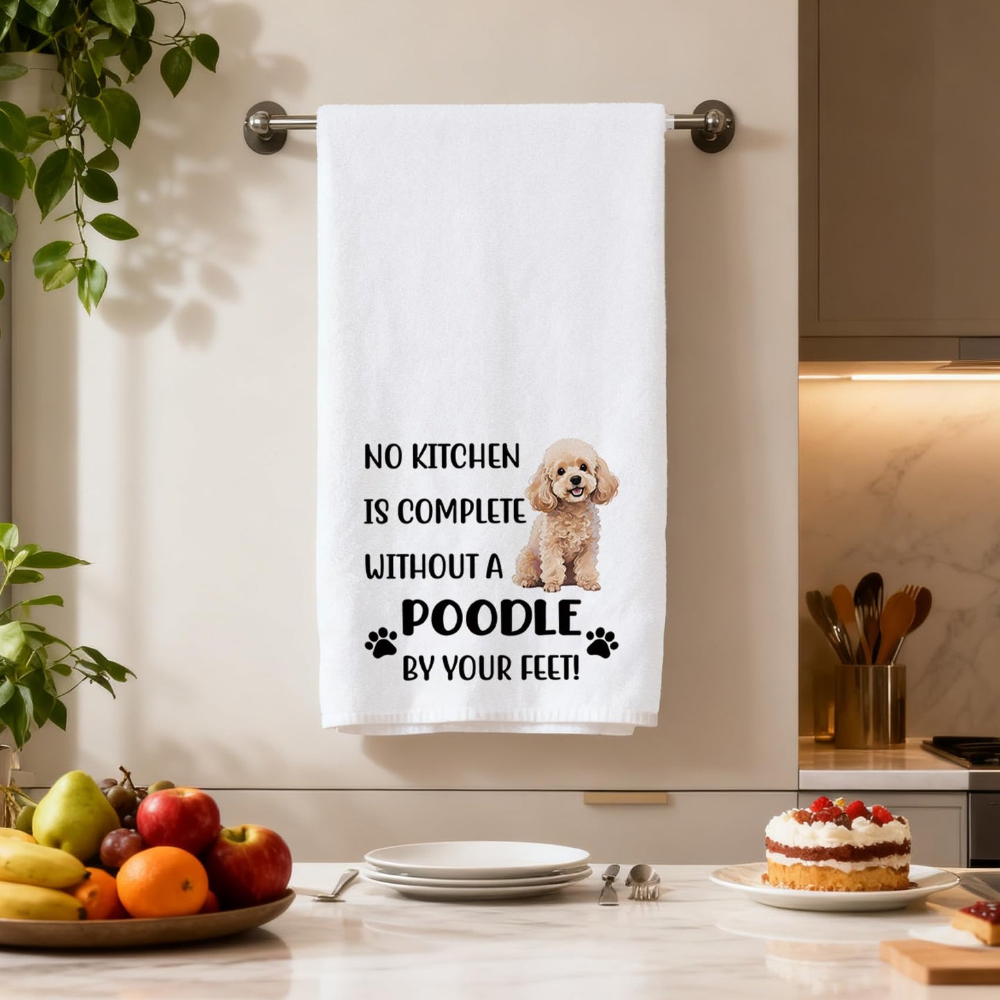 Yeeaulpa Poodle Gifts Kitchen Towel,Poodle Christmas Towels,Dog Gifts,Dog Mum Gift,Dogs Dad Gift,Mothers Day Presents from Dogs,Present for