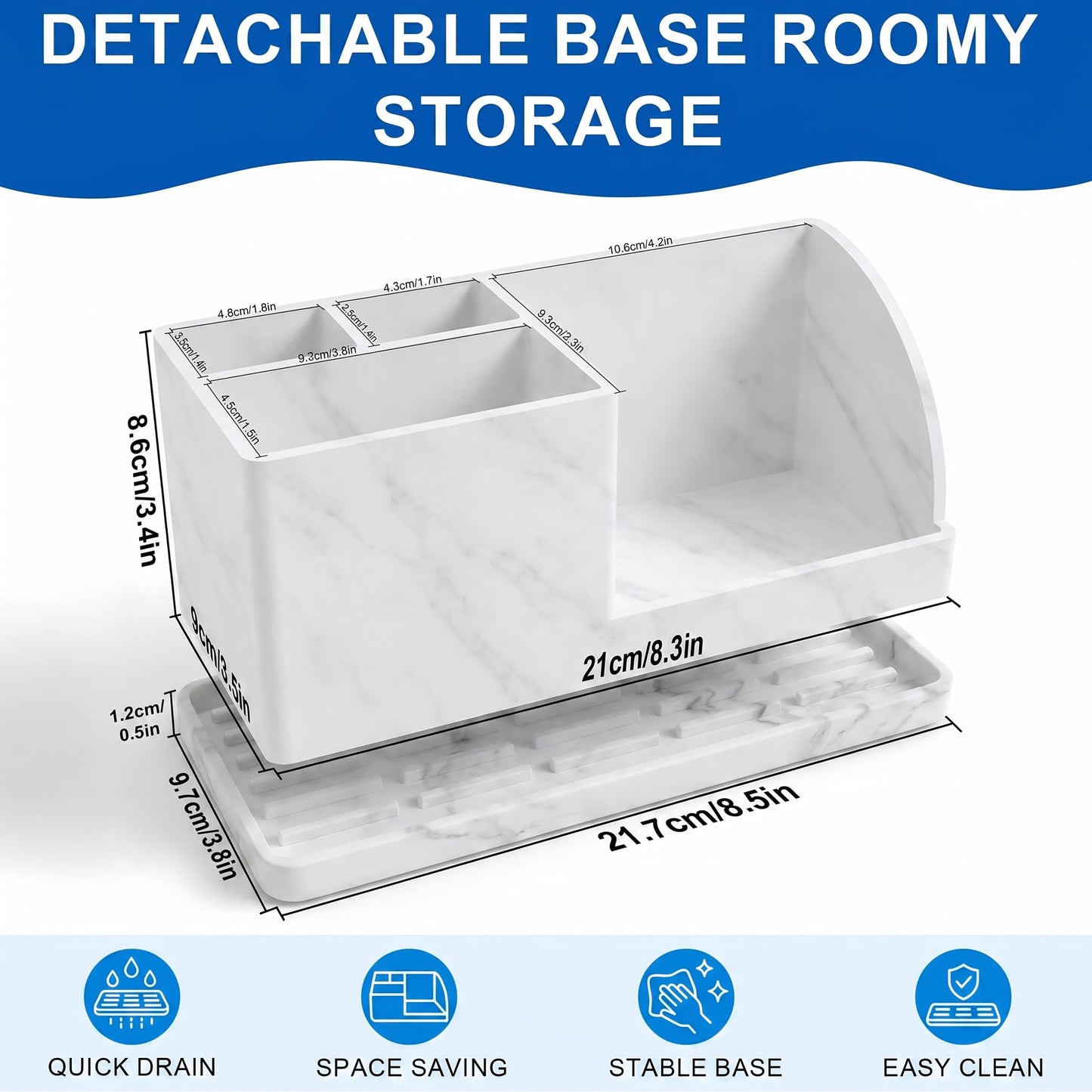 21x9x9cm Silicone Toothbrush Holders for Bathroom Countertop，Anti-Slip Electric Toothbrush Toothpaste Holder, Soft and Shock-Resistant