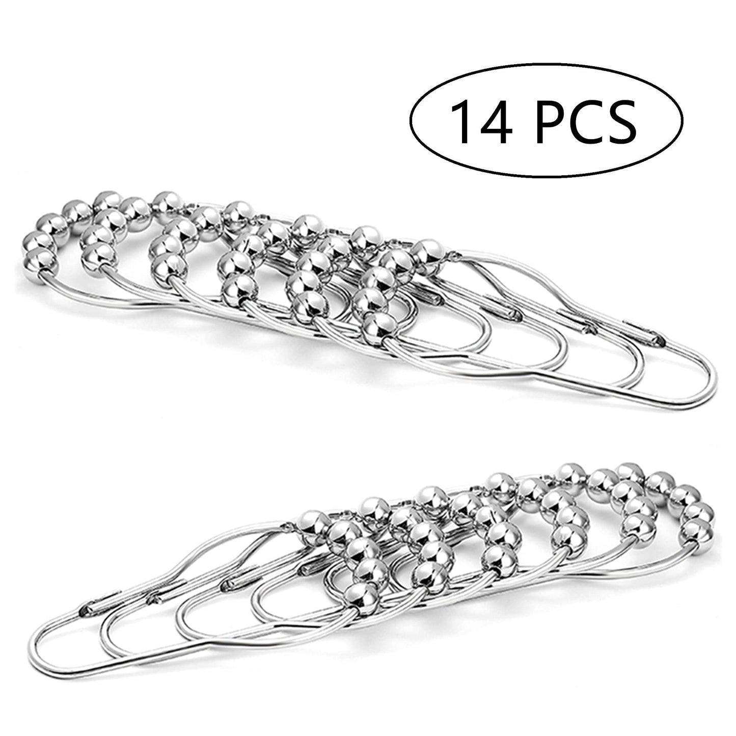 Shower Curtain Hooks,Curtain Hooks Rings for shower curtain (14 Pack)